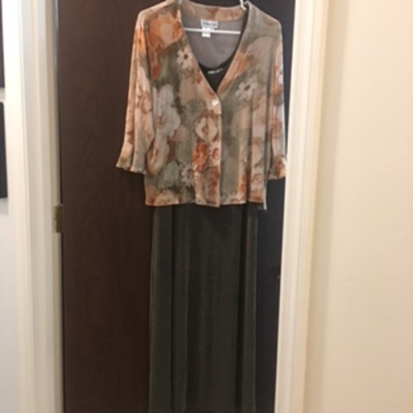 2-piece Coldwater Creek maxi dress with jacket size Petite Large - Picture 1 of 7